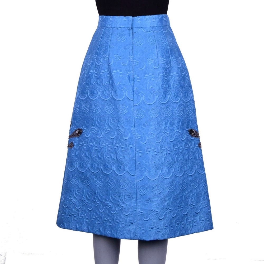 DOLCE & GABBANA Jacquard Skirt  with Crystals - Picture 3 of 5